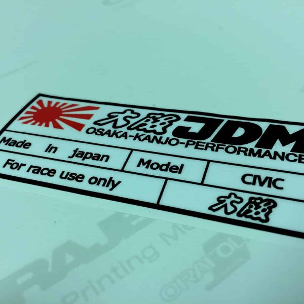Civic for Race use only 5″ Sticker , KANJO Door Plates, Windshield Banners, Car Stickers,  Kanjo Custom Racing Decals And Stickers