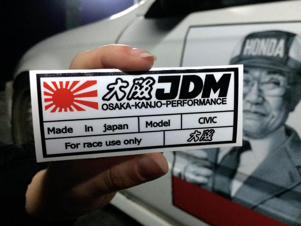 Civic for Race use only 5″ Sticker , KANJO Door Plates, Windshield Banners, Car Stickers,  Kanjo Custom Racing Decals And Stickers