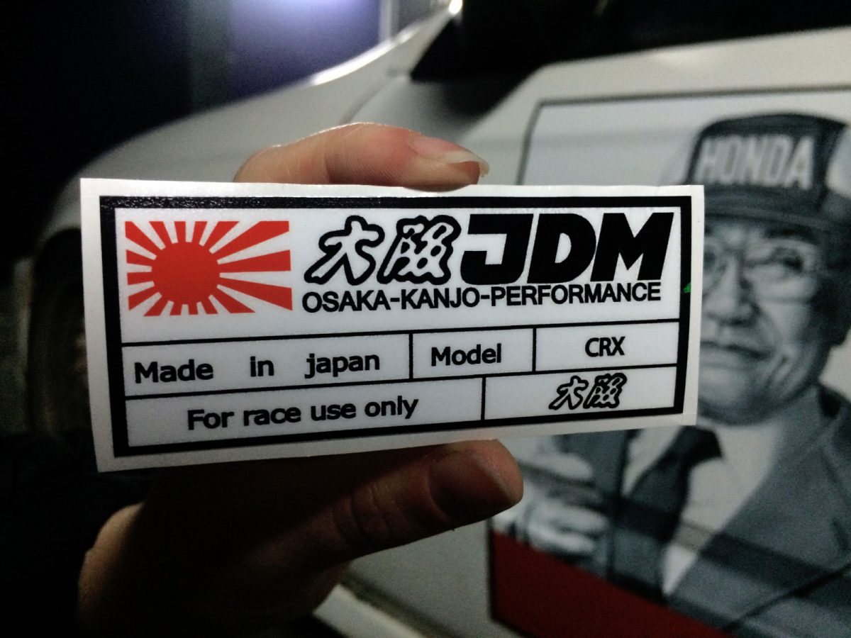 CRX for Race use only 5″ Sticker , KANJO Door Plates, Windshield Banners, Car Stickers,  Kanjo Custom Racing Decals And Stickers