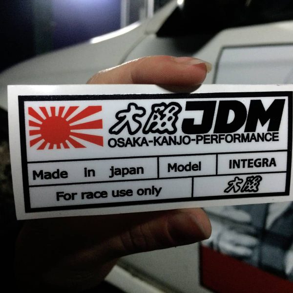 Integra for Race use only 5″ Sticker , KANJO Door Plates, Windshield Banners, Car Stickers,  Kanjo Custom Racing Decals And Stickers
