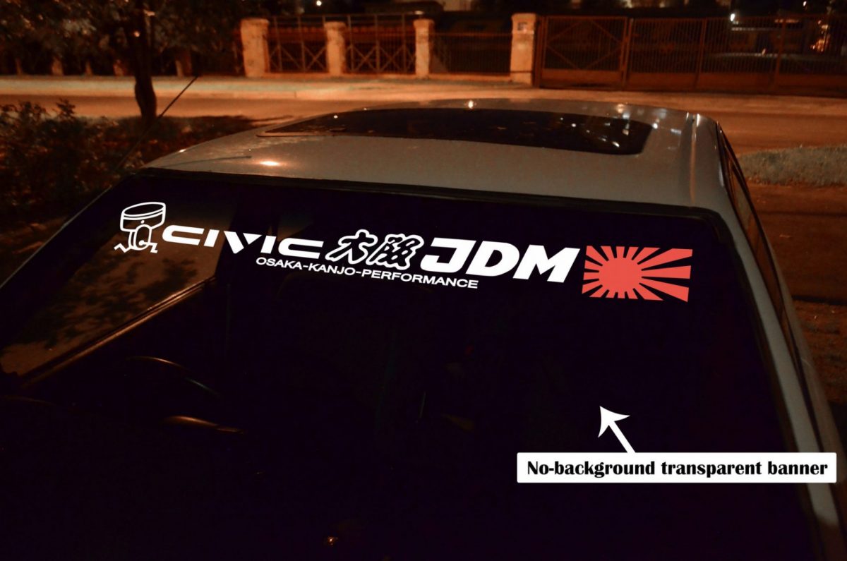 Civic EF ED EE Osaka JDM no-background Banner , KANJO Door Plates, Windshield Banners, Car Stickers,  Kanjo Custom Racing Decals And Stickers