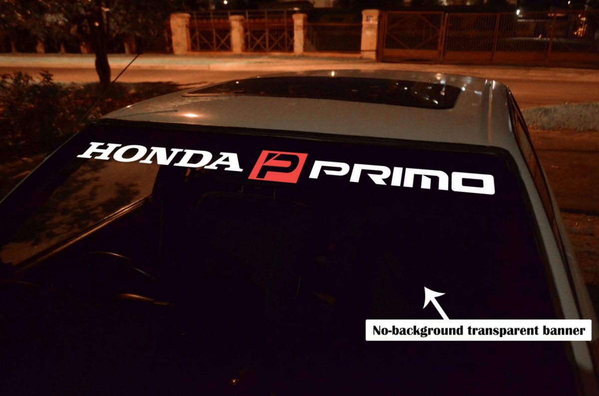 Honda Primo no-background Banner , KANJO Door Plates, Windshield Banners, Car Stickers,  Kanjo Custom Racing Decals And Stickers