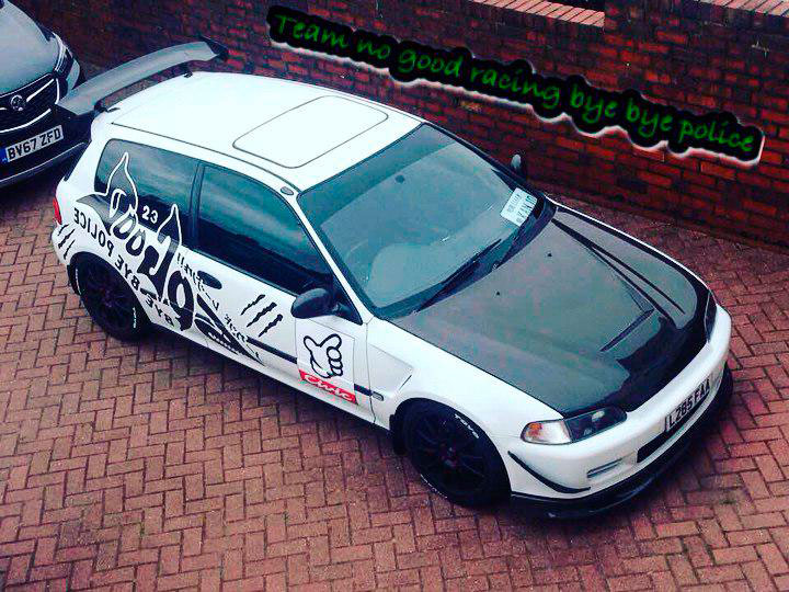 No Good Racing SHARK. Black-white Full set , KANJO Door Plates, Windshield Banners, Car Stickers,  Kanjo Custom Racing Decals And Stickers