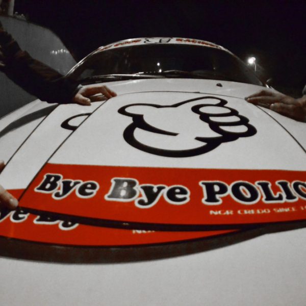 Bye Bye POLICE NGR Door Plates , KANJO Door Plates, Windshield Banners, Car Stickers,  Kanjo Custom Racing Decals And Stickers