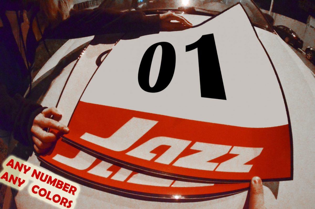 Jazz Door Number Plates , KANJO Door Plates, Windshield Banners, Car Stickers,  Kanjo Custom Racing Decals And Stickers