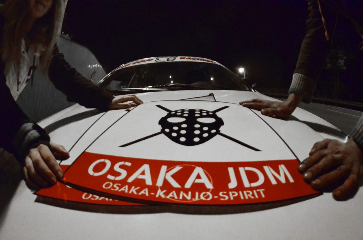 Osaka JDM Mask red Plates , KANJO Door Plates, Windshield Banners, Car Stickers,  Kanjo Custom Racing Decals And Stickers