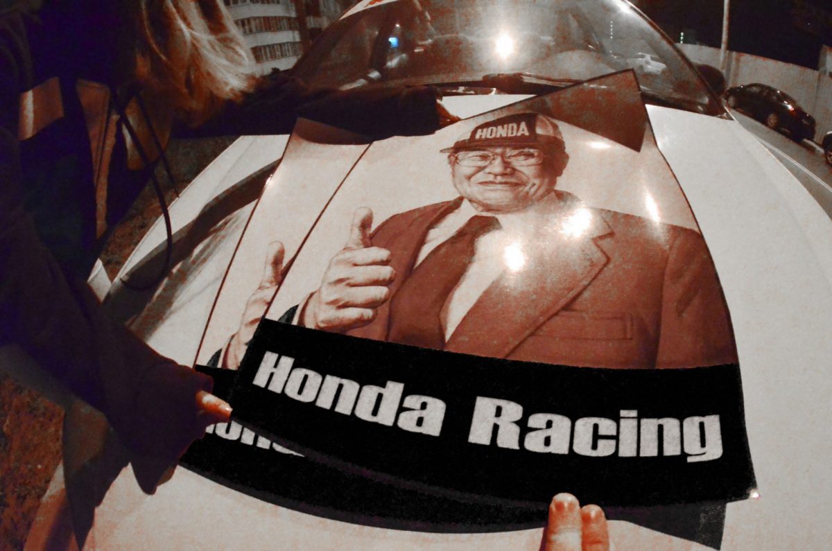 Soichiro Honda Racing black Plates , KANJO Door Plates, Windshield Banners, Car Stickers,  Kanjo Custom Racing Decals And Stickers