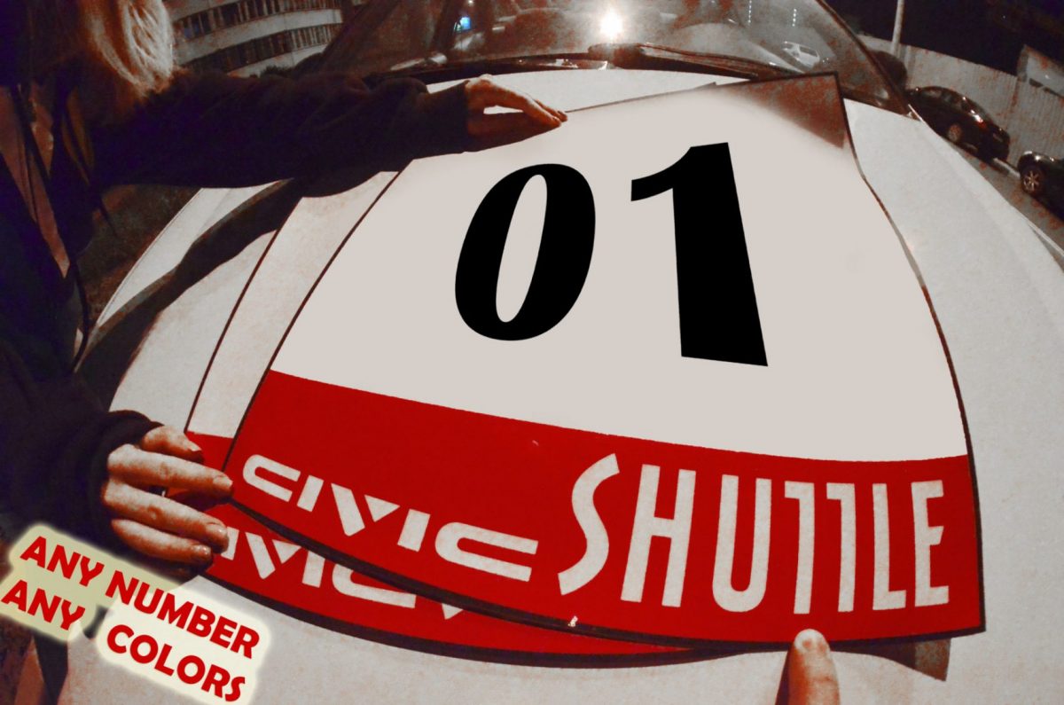 Civic Shuttle Door Number Plates , KANJO Door Plates, Windshield Banners, Car Stickers,  Kanjo Custom Racing Decals And Stickers