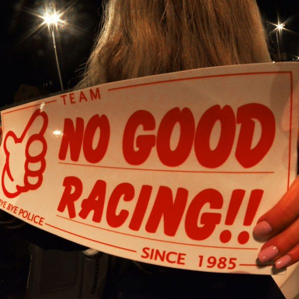 No Good Racing 16″ white-red Team Sticker , KANJO Door Plates, Windshield Banners, Car Stickers,  Kanjo Custom Racing Decals And Stickers