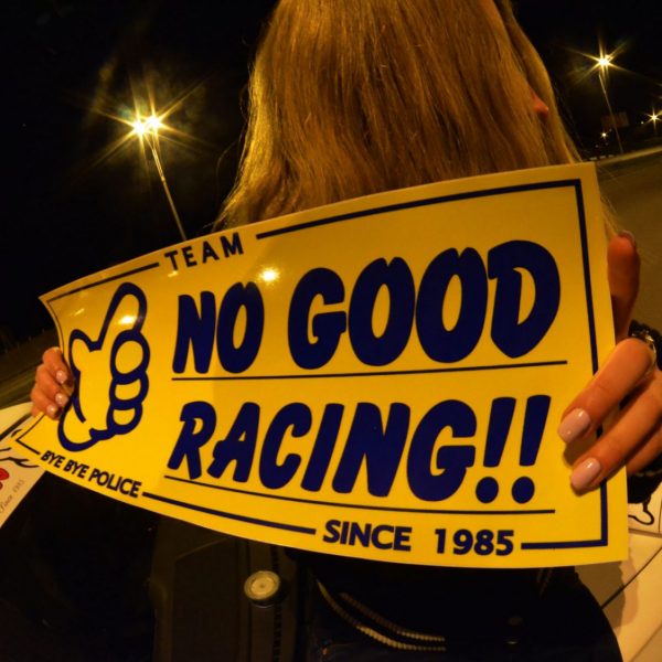 No Good Racing 16″ yellow-blue Team Sticker , KANJO Door Plates, Windshield Banners, Car Stickers,  Kanjo Custom Racing Decals And Stickers