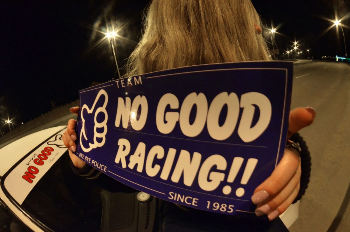 No Good Racing 16″ blue-white Team Sticker , KANJO Door Plates, Windshield Banners, Car Stickers,  Kanjo Custom Racing Decals And Stickers