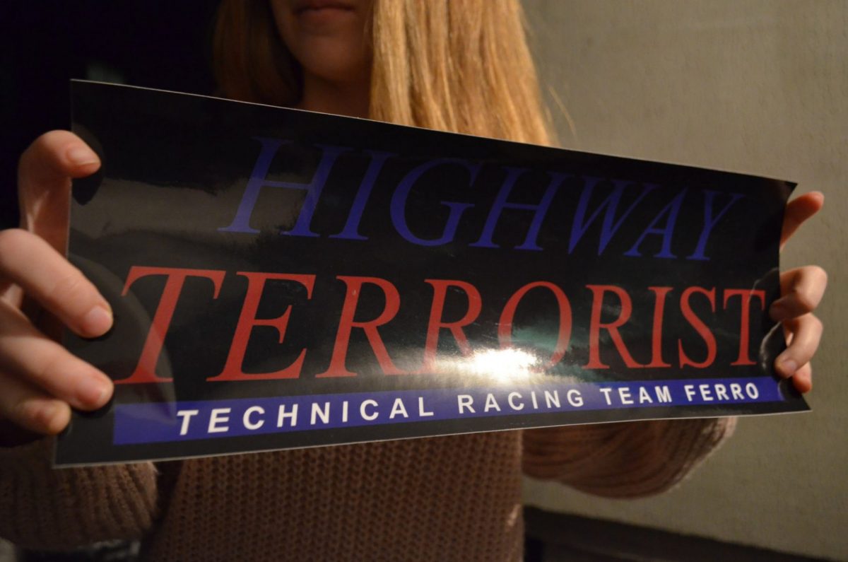 Highway Terrorist 16″ Team Sticker , KANJO Door Plates, Windshield Banners, Car Stickers,  Kanjo Custom Racing Decals And Stickers