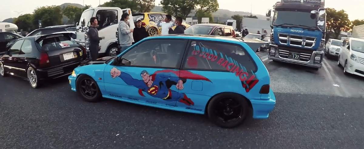 No Good Racing Superman. Full set , KANJO Door Plates, Windshield Banners, Car Stickers,  Kanjo Custom Racing Decals And Stickers