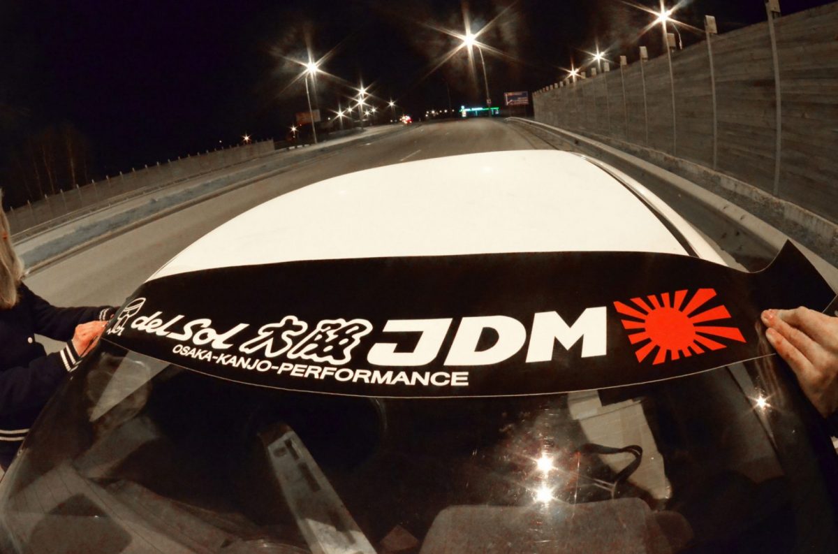 Del Sol CRX Osaka JDM Windshield Banner , KANJO Door Plates, Windshield Banners, Car Stickers,  Kanjo Custom Racing Decals And Stickers