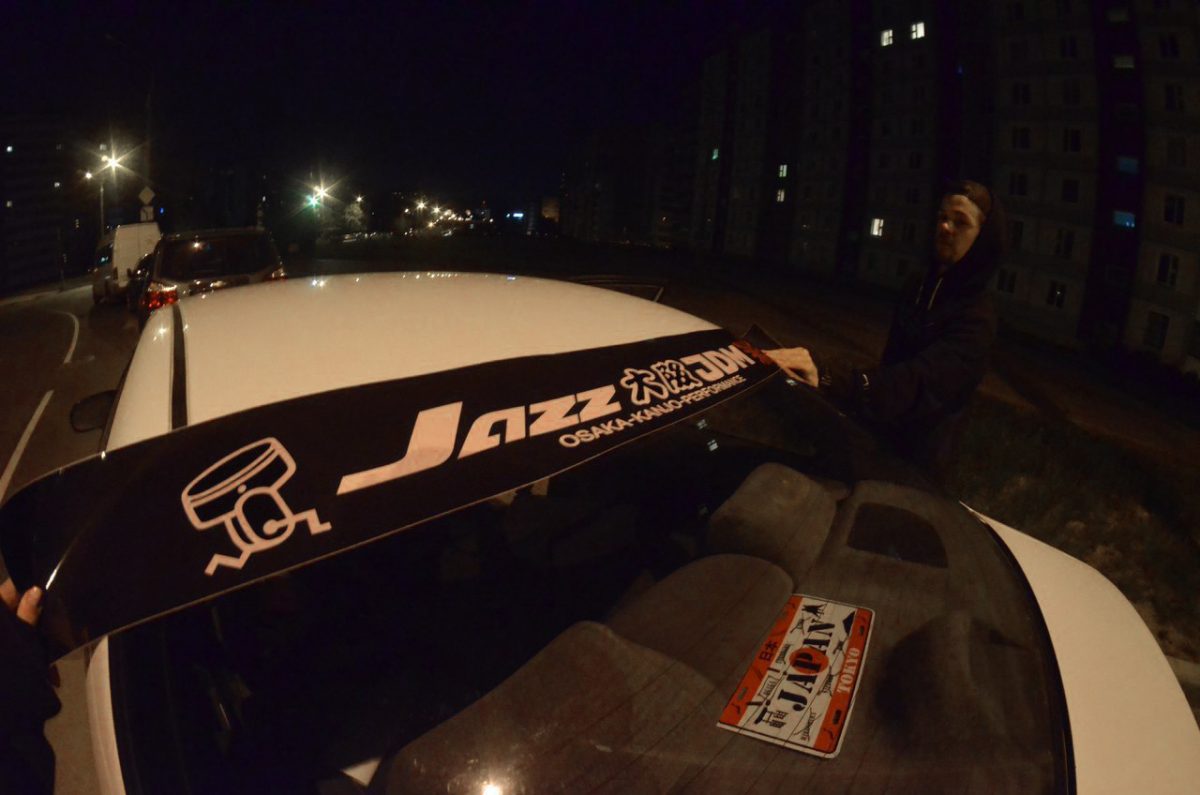 Jazz Osaka JDM Windshield Banner , KANJO Door Plates, Windshield Banners, Car Stickers,  Kanjo Custom Racing Decals And Stickers