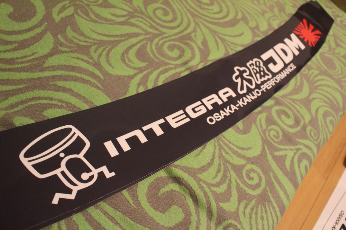 Integra DС Osaka JDM Windshield Banner , KANJO Door Plates, Windshield Banners, Car Stickers,  Kanjo Custom Racing Decals And Stickers