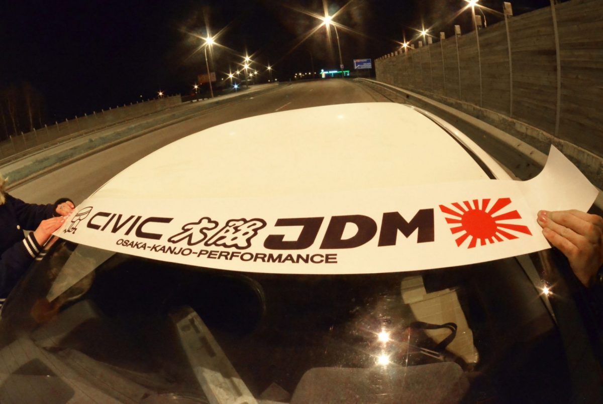 Civic AG AH Osaka JDM Windshield Banner , KANJO Door Plates, Windshield Banners, Car Stickers,  Kanjo Custom Racing Decals And Stickers