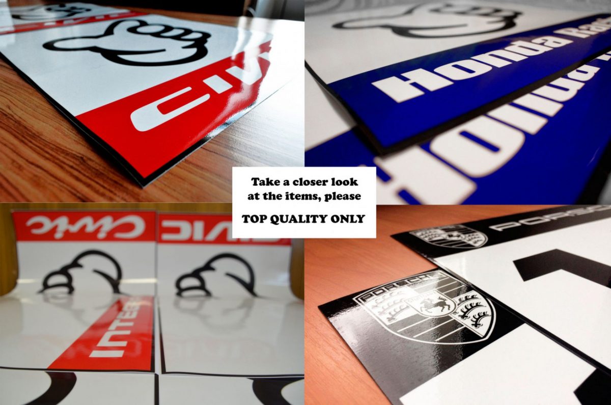 Honda Racing Blue No Good Plates , KANJO Door Plates, Windshield Banners, Car Stickers,  Kanjo Custom Racing Decals And Stickers